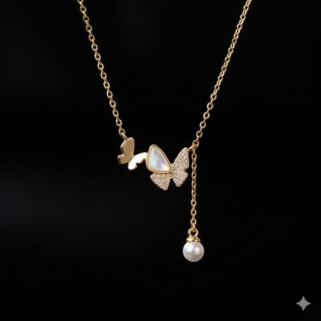 PEARL BUTTERFLY NECKLACE