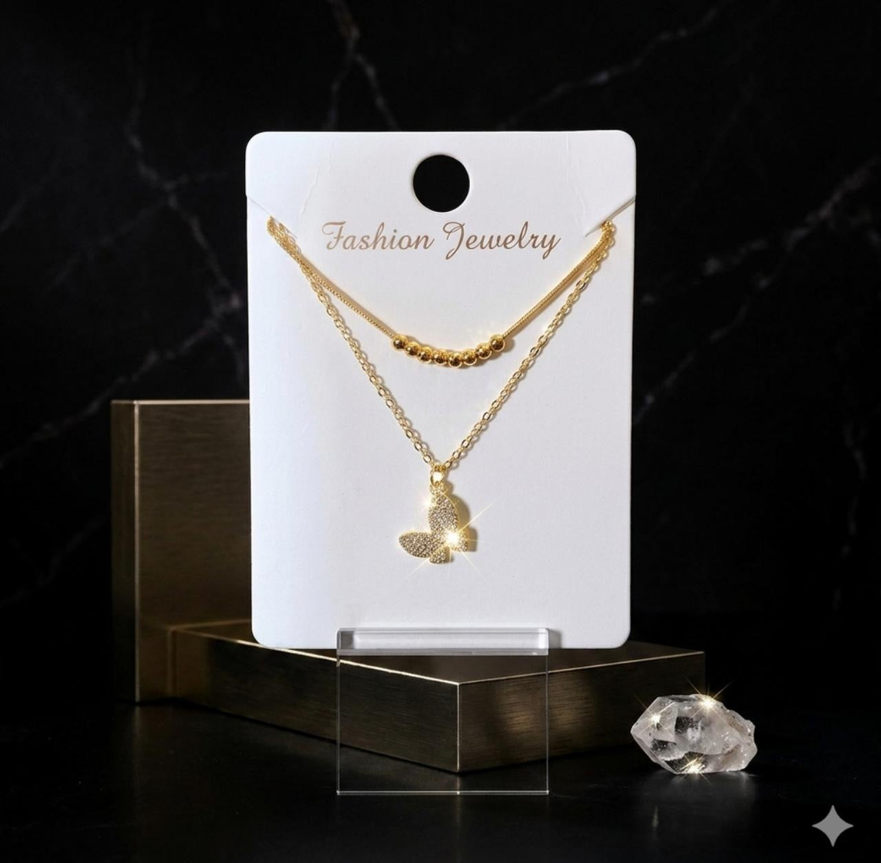LAYERED BUTTERFLY NECKLACE