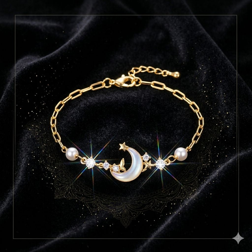 MIDNIGHT SKY CRESENT BRACELET