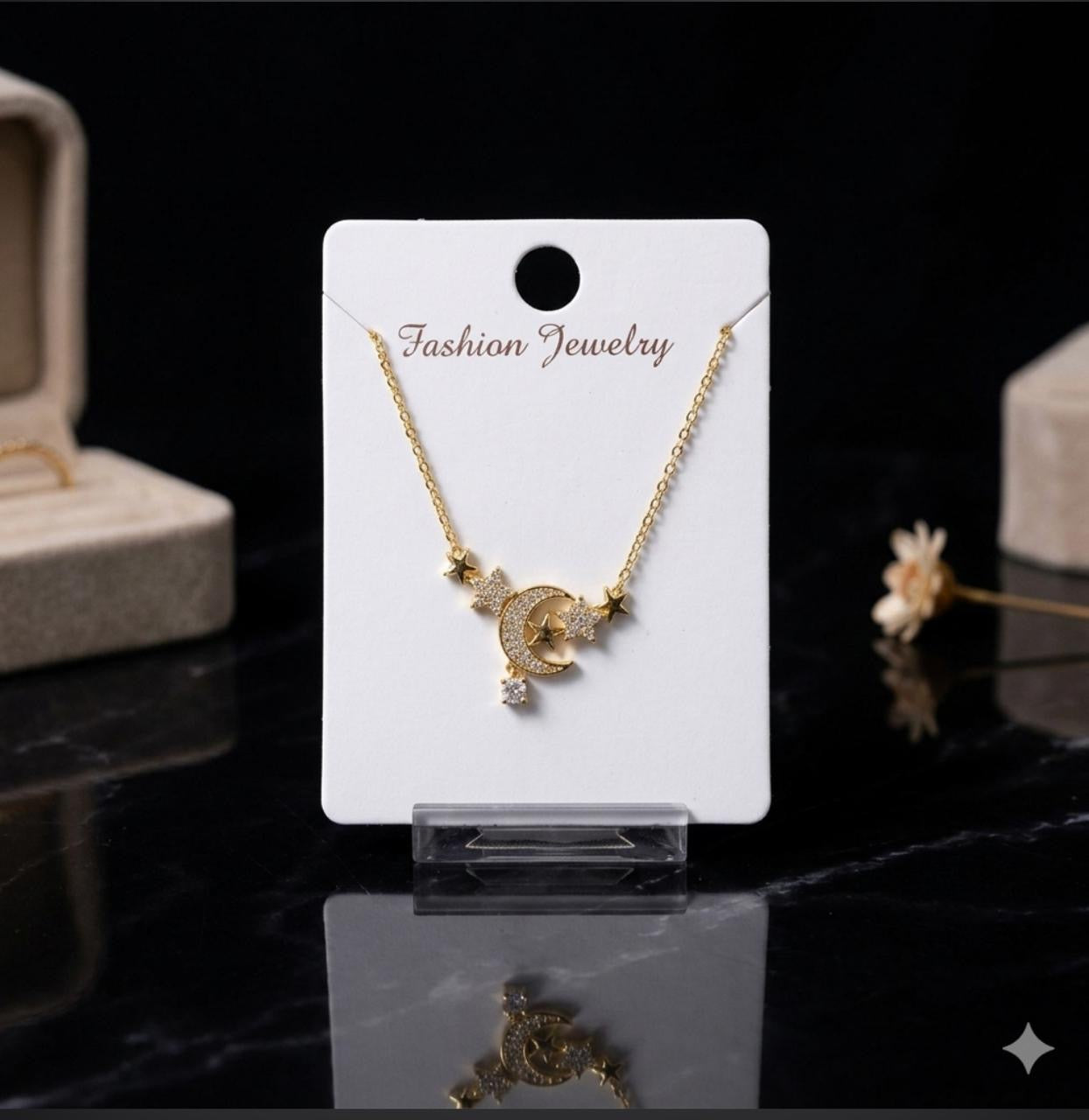 HALF MOON PENDANT NECKLACE