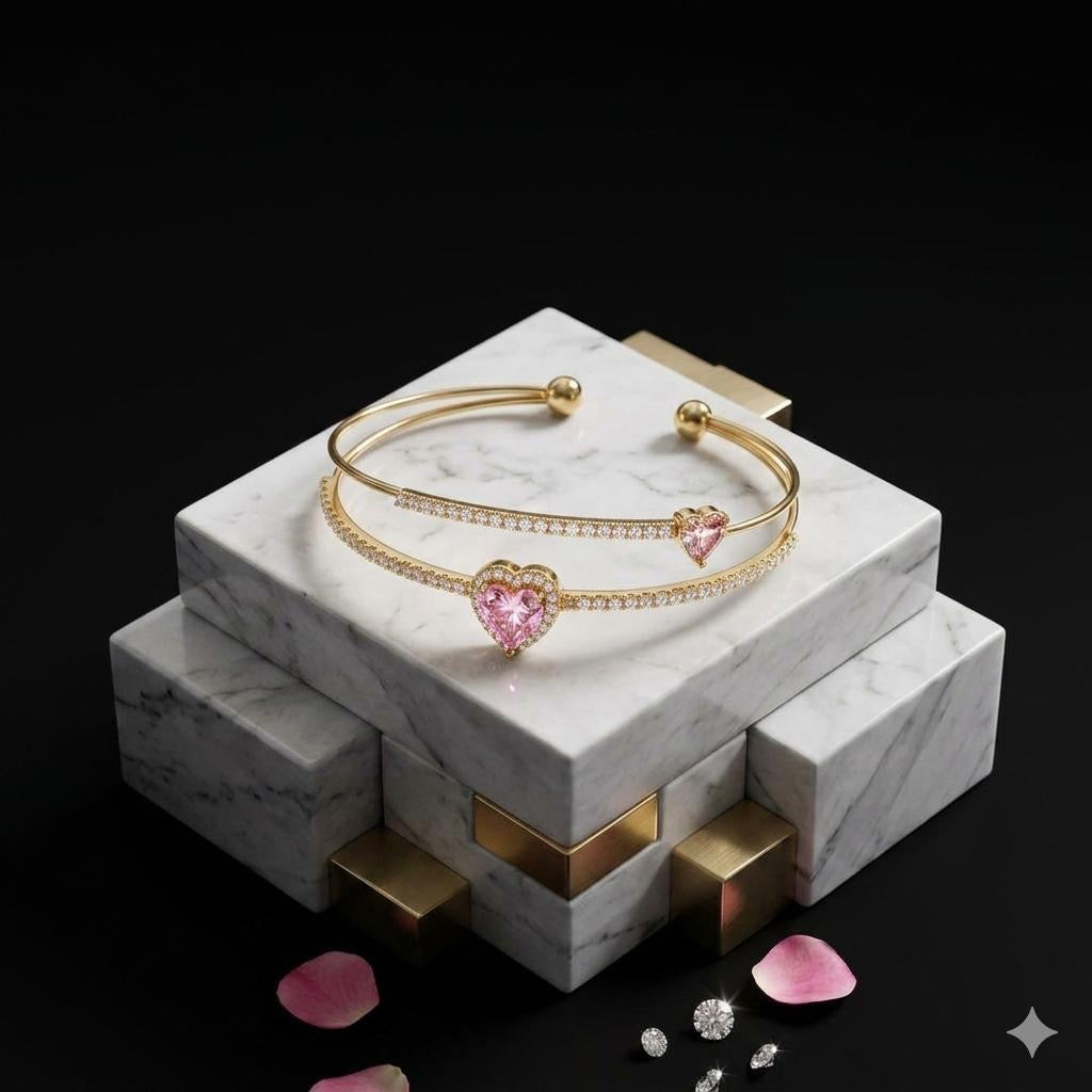 HEXA PINK GOLD CUFF BRACELET