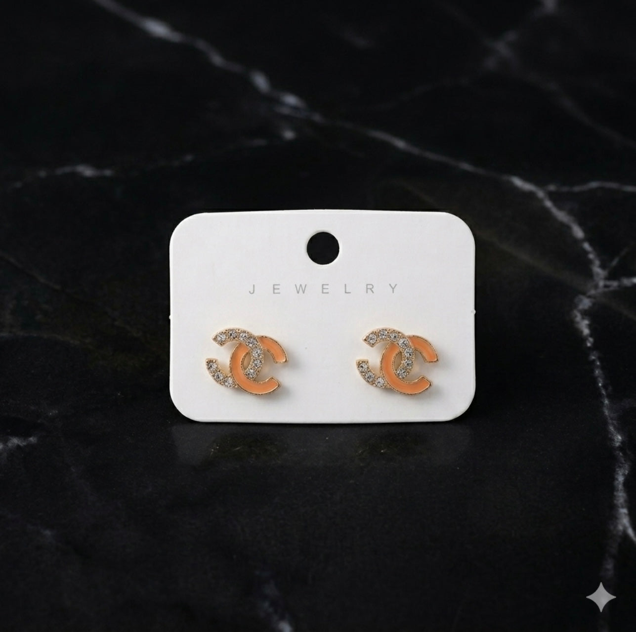 ORANGE CHANEL STUD
