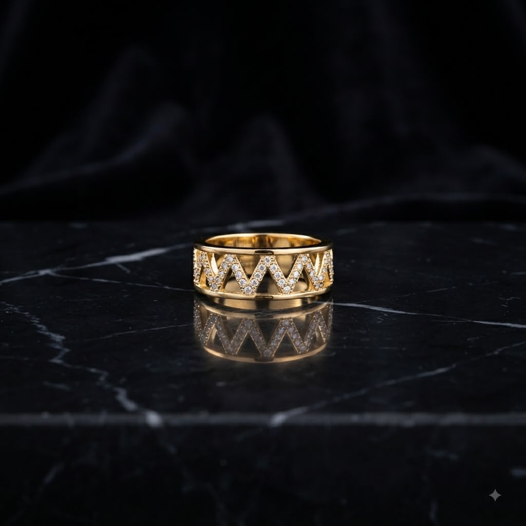 Zig zag band ring