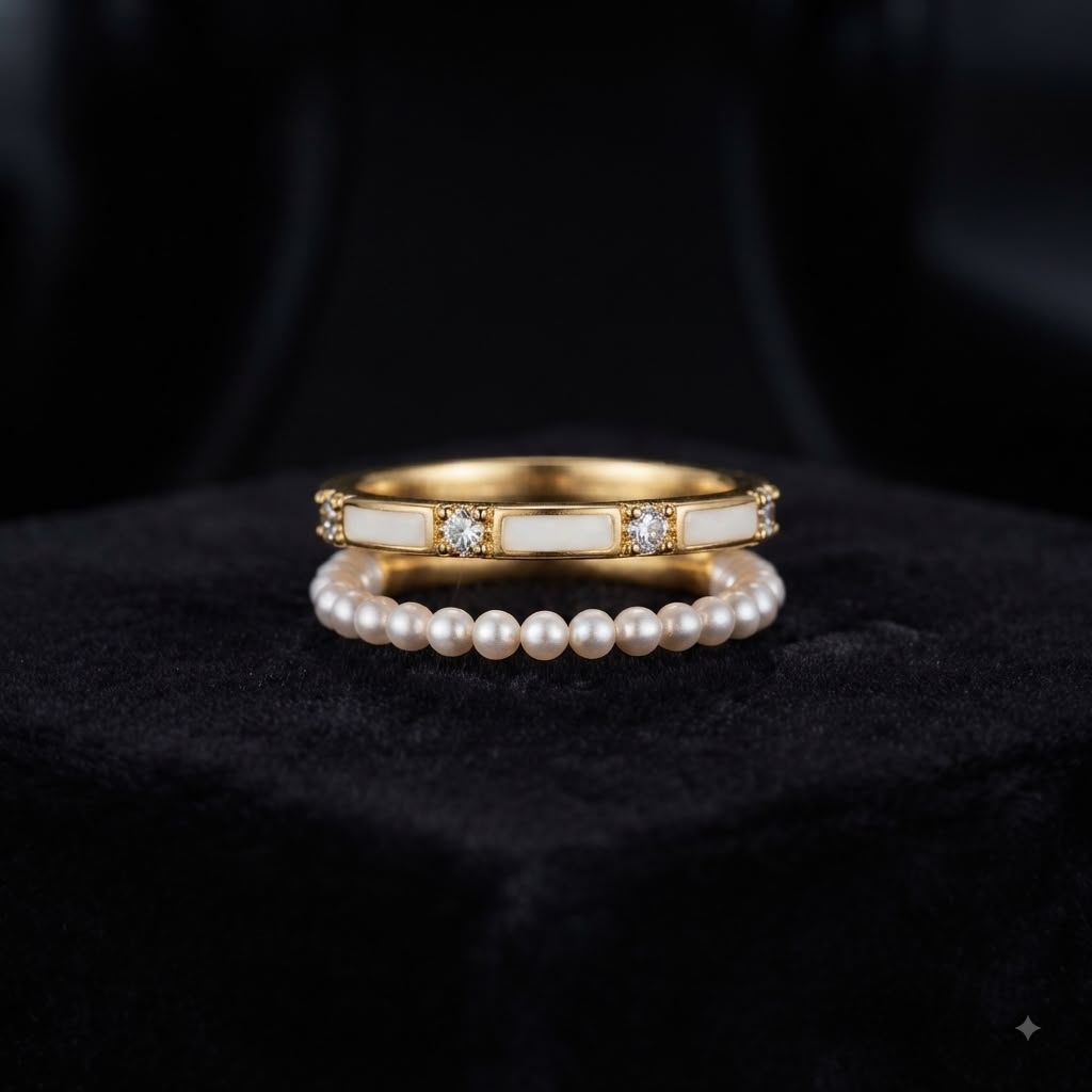 Blush and pearl ring