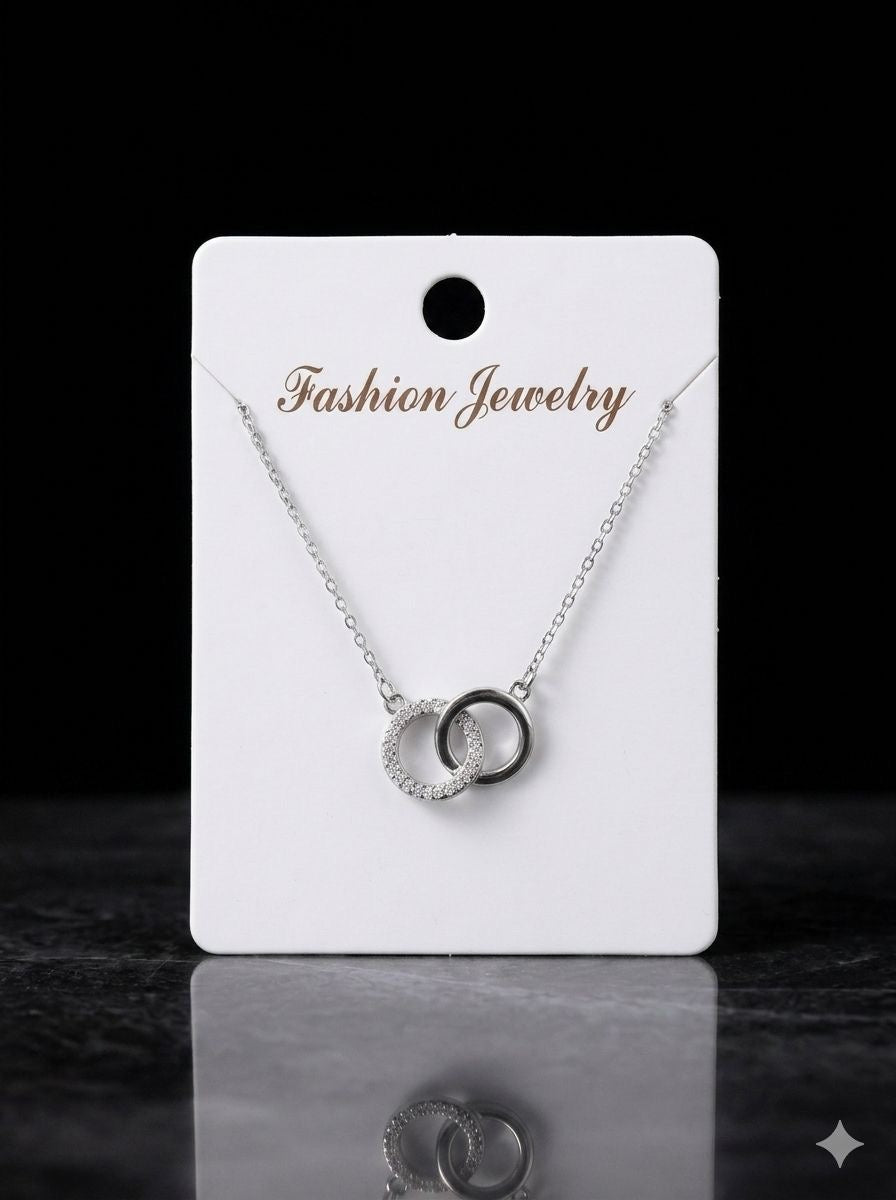 DUAL RING SILVER NECKLACE