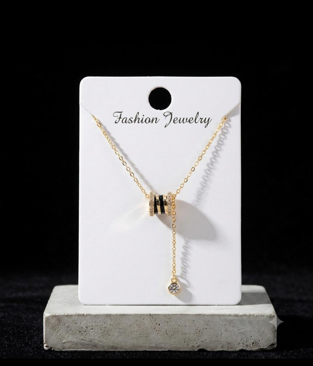 BLACK HOOP NECKLACE