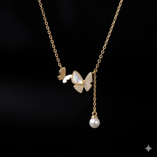 PEARL BUTTERFLY NECKLACE