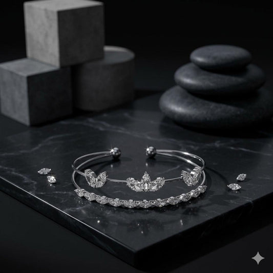MARQUISE MEADOW SILVER CUFF BRACELET