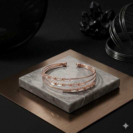 ETHEREAL TRIO ROSE GOLD CUFF BRACELET