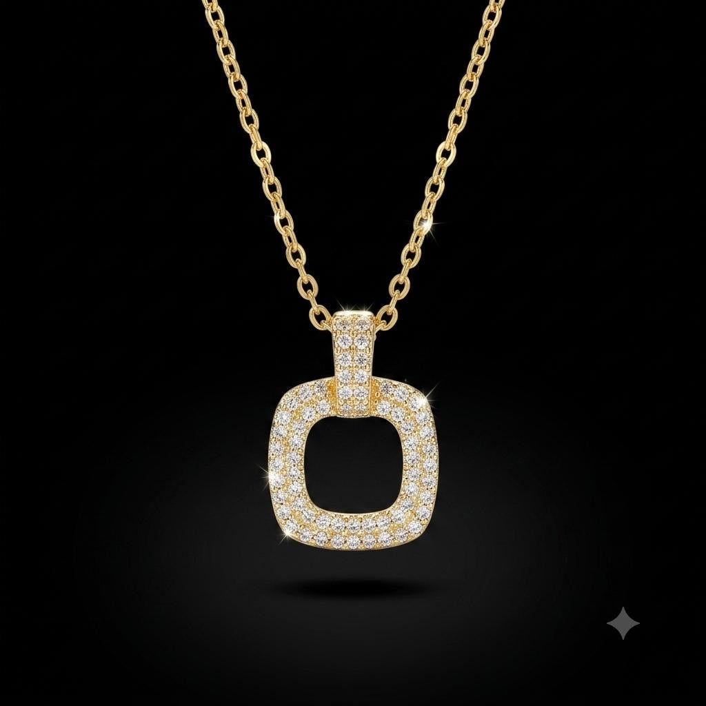 PAVE SQUARE NECKLACE