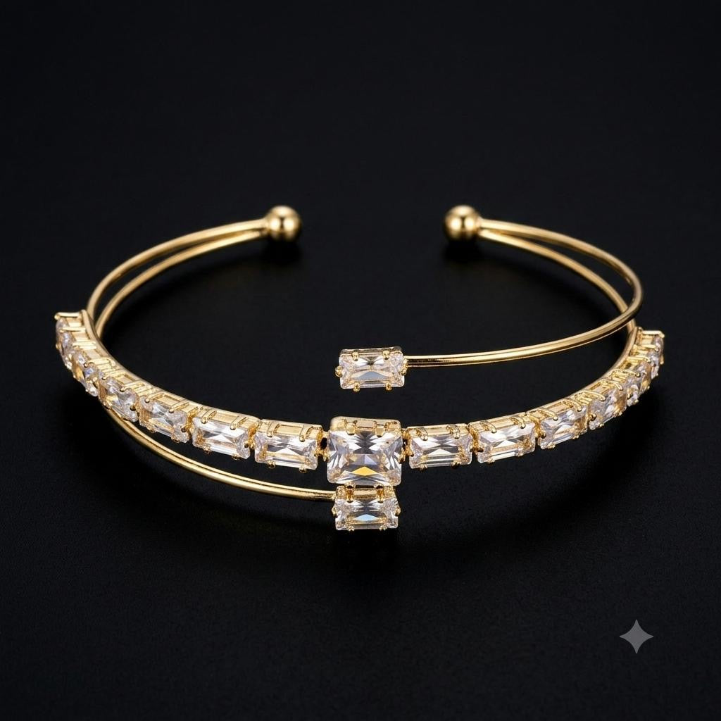 LUMINOUS HORIZON GOLD CUFF BRACELET