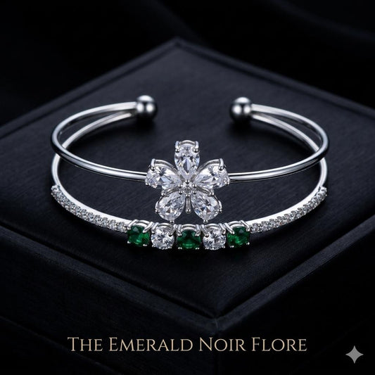 THE EMERALD NOIR FLORE CUFF BRACELET