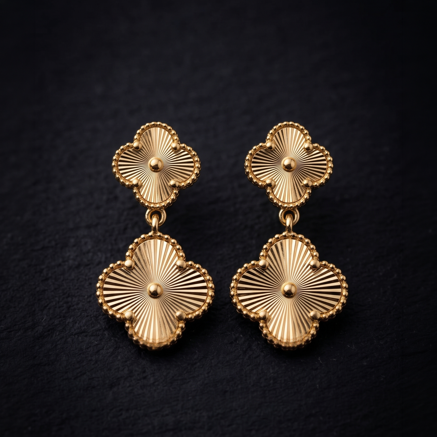 Golden Clover Drop Earrings