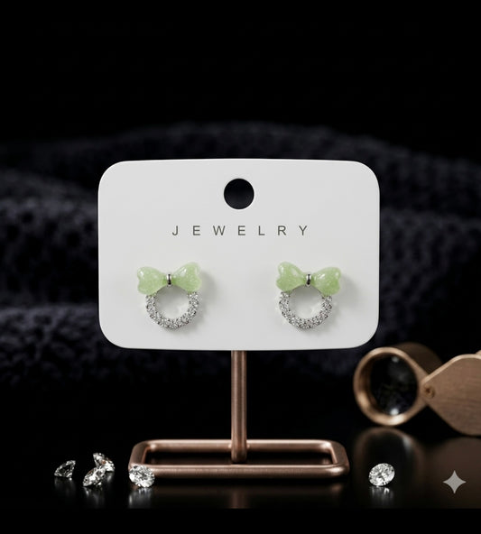 GREEN RIBBON STUD