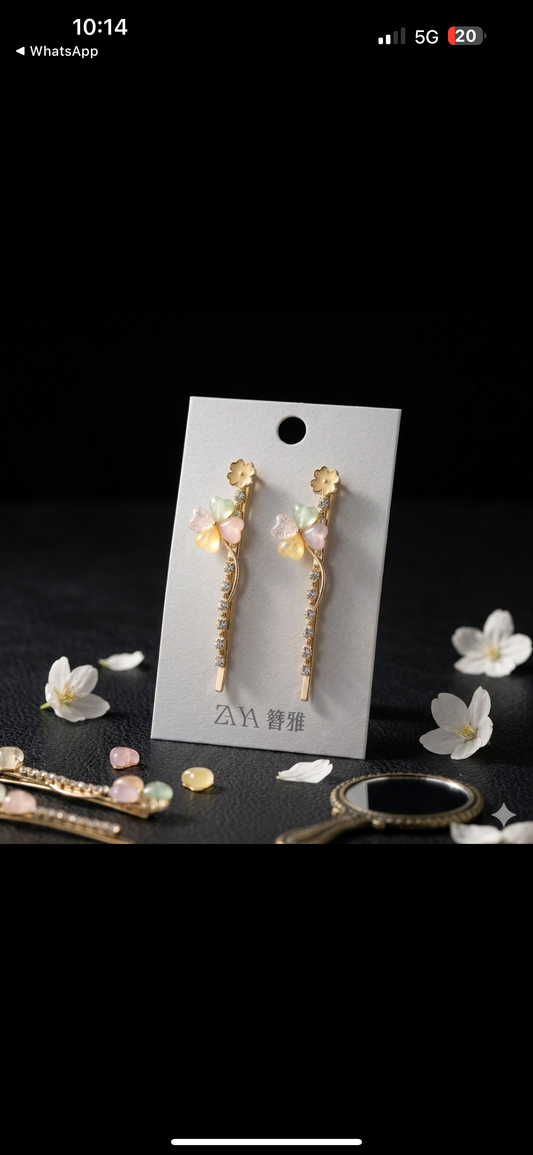 RESIN PETALS  HAIR PIN