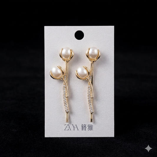 TULIP HAIR PIN WHITE