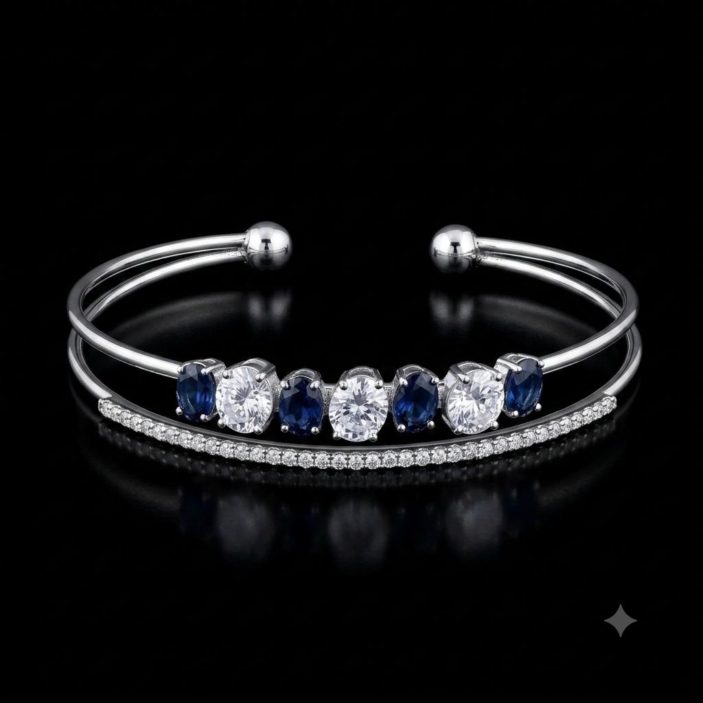 LUNA AND INDIGO OPEN CUFF BRACELET