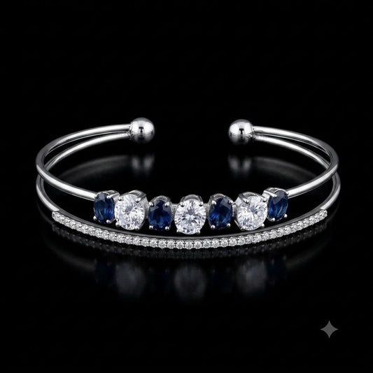 LUNA AND INDIGO OPEN CUFF BRACELET