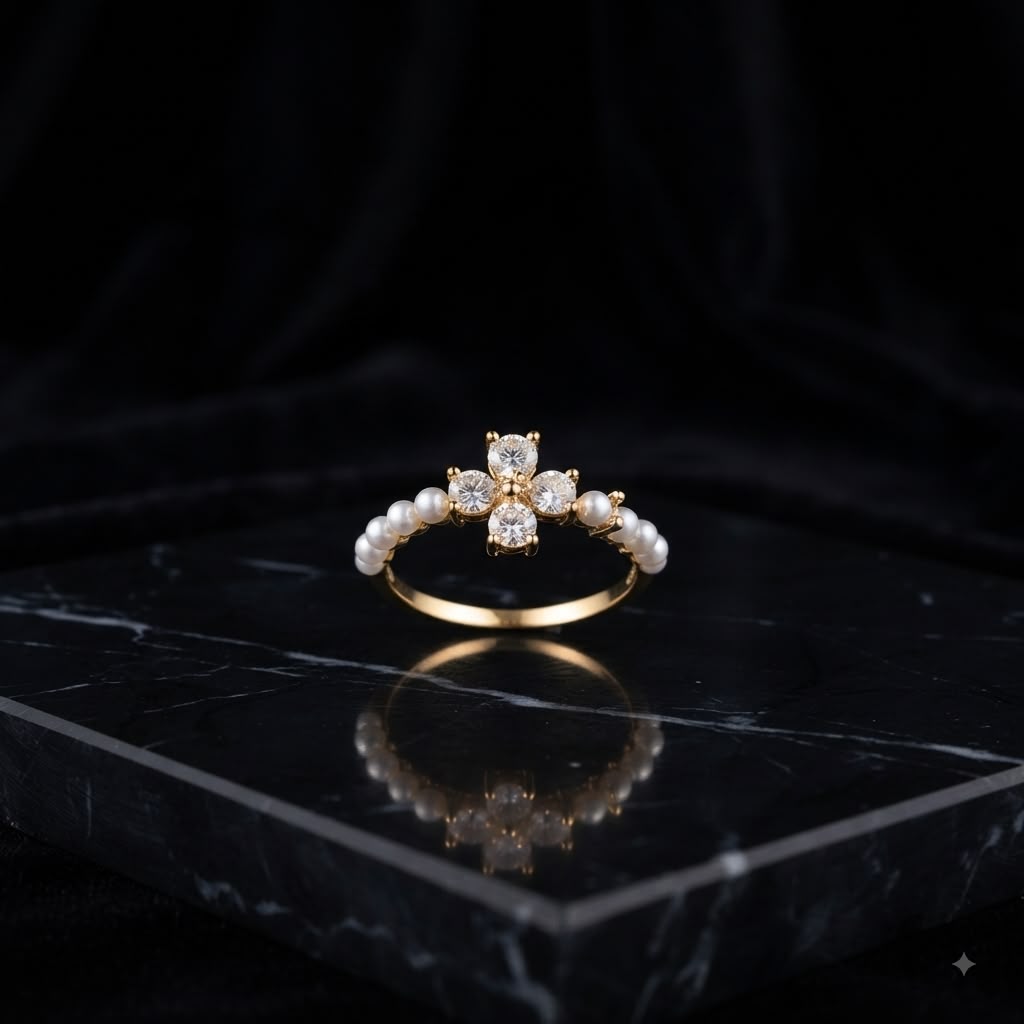 Pearl cross ring