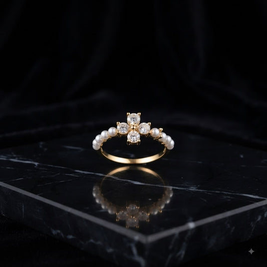 Pearl cross ring