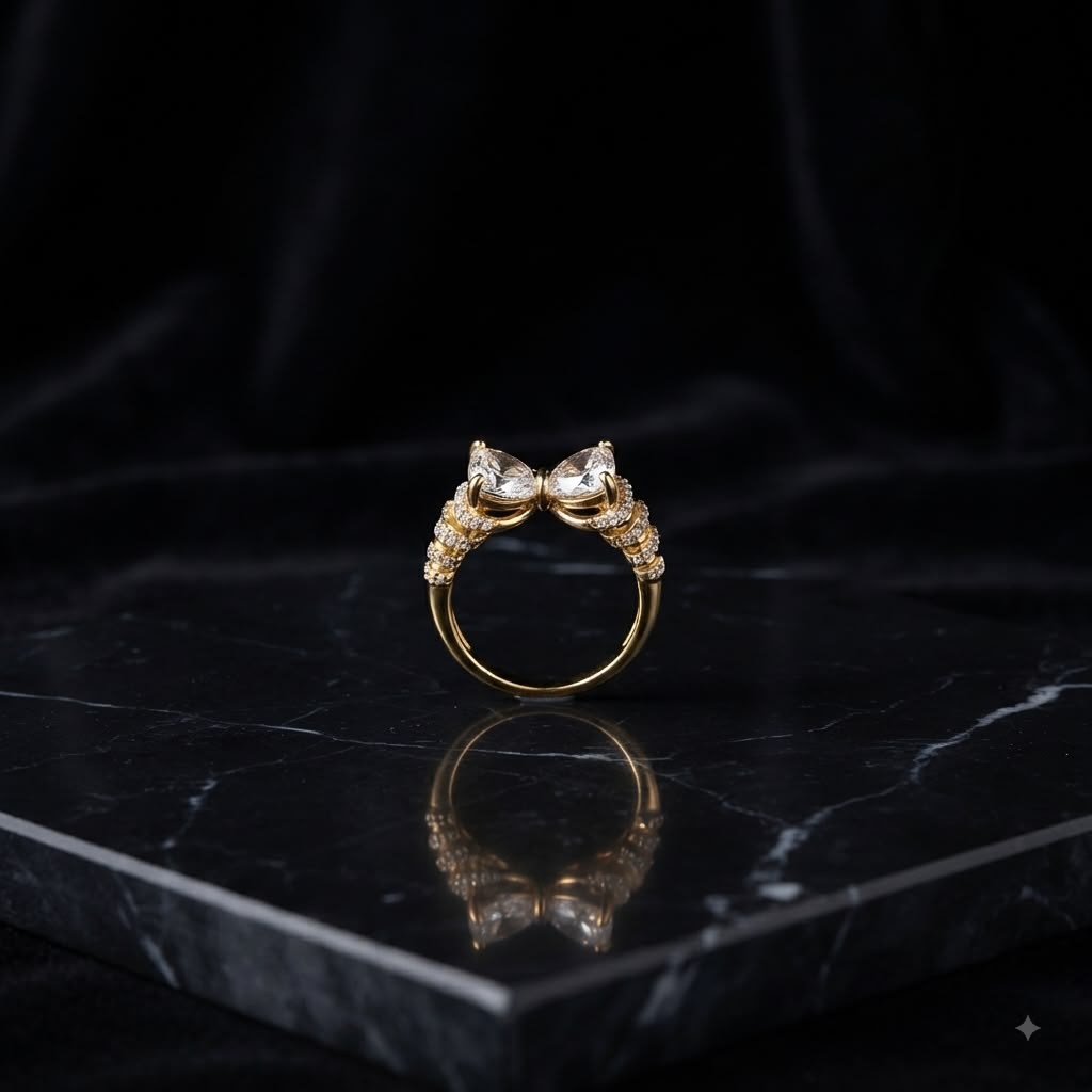 Celeste bow ring