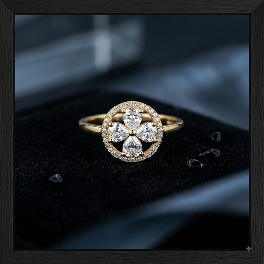Clover halo ring