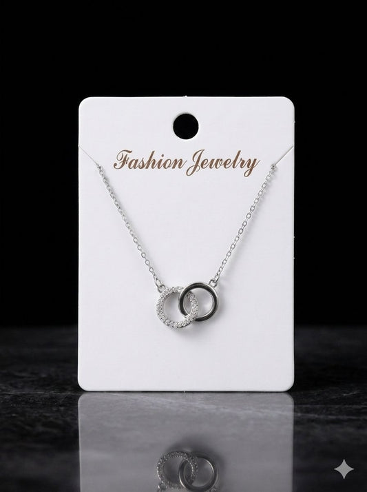 DUAL RING SILVER NECKLACE