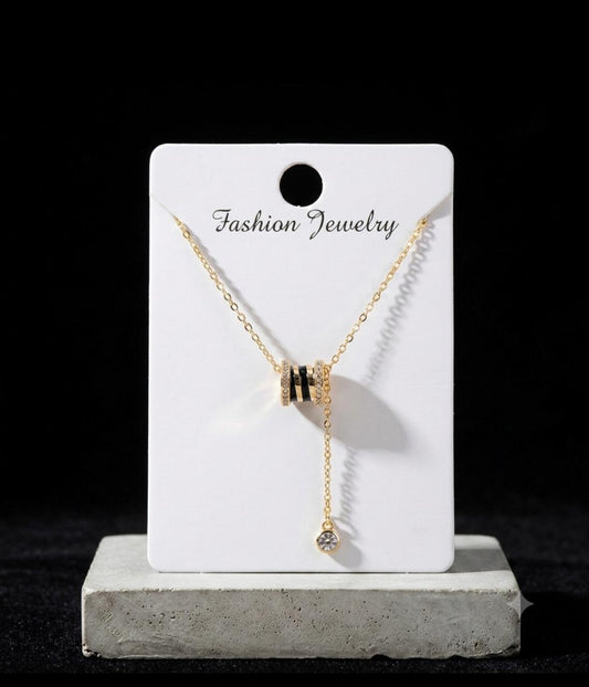 BLACK HOOP NECKLACE