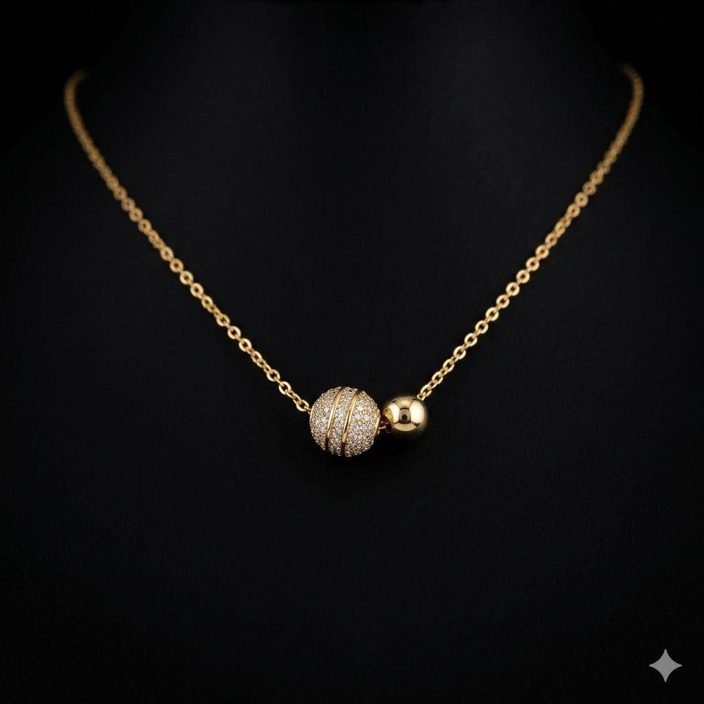 PAVE BALL NECKLACE