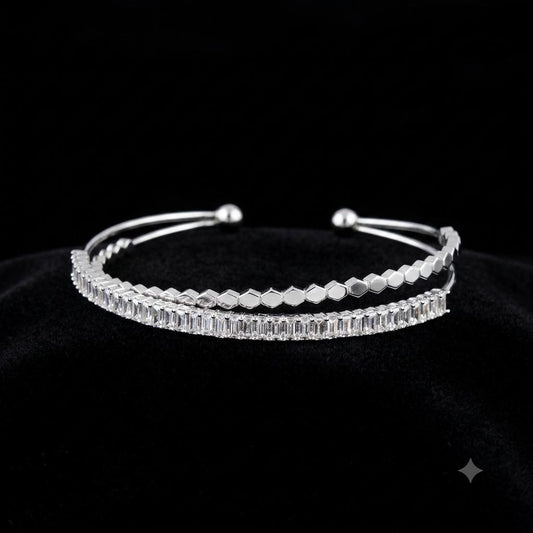 CRYSTAL HEXA BAND CUFF BRACELET