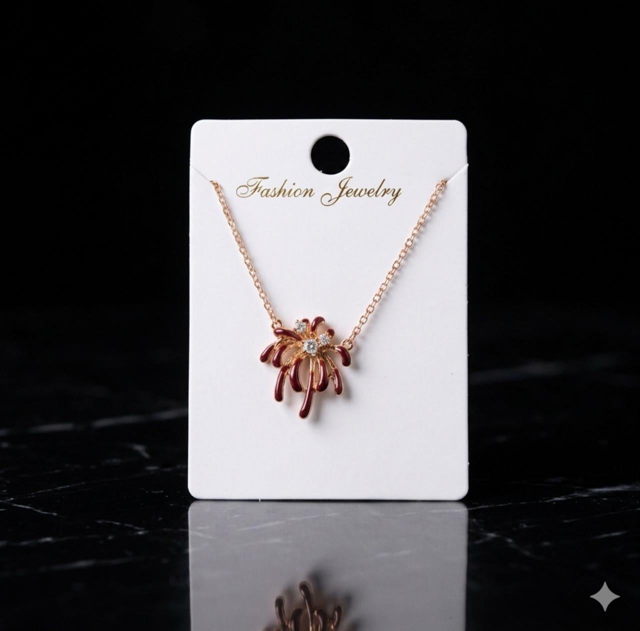 RED SPARKLING FIRE NECKLACE
